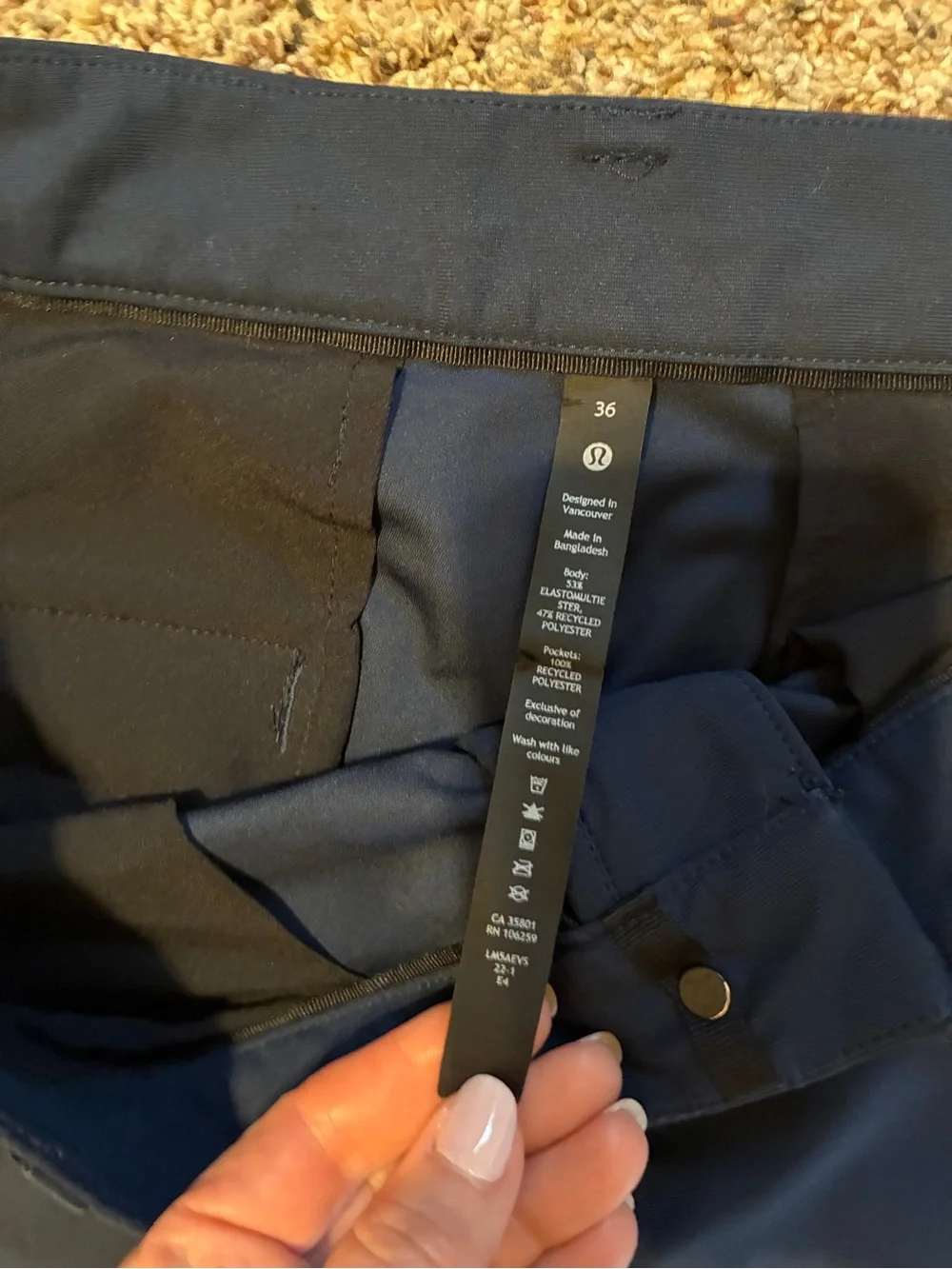 Lululemon ABC Classic Fit Men's Navy Dress Pants
